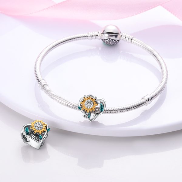 Sunflower-Heart Charm - Image 2