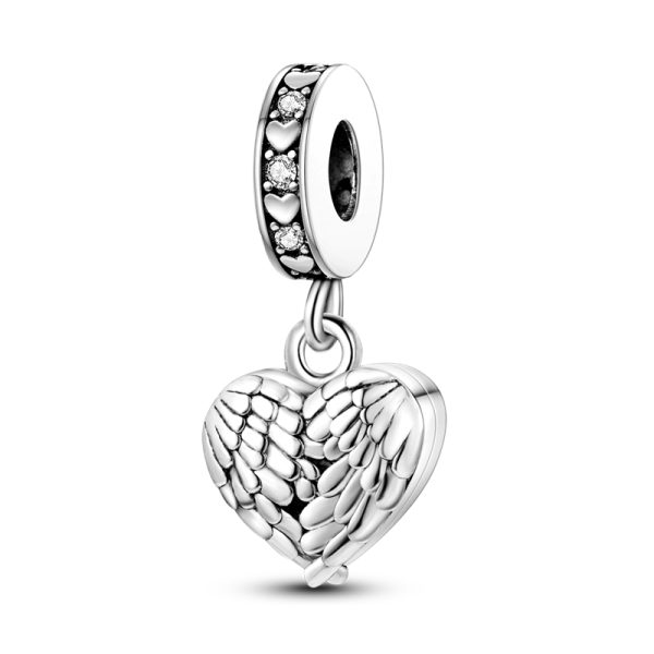 Angel Wings Heart Charm