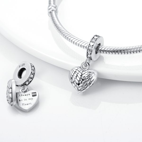 Angel Wings Heart Charm - Image 2