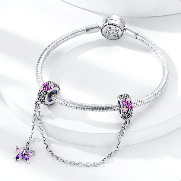 Pink Floral & Butterfly Safety Chain - Image 3